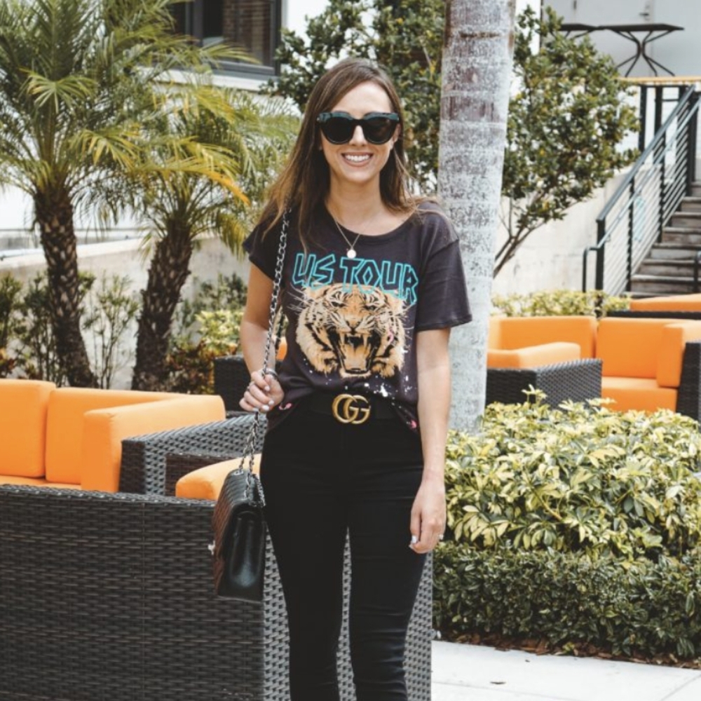 New US Tour Retro Vintage Tiger Graphic T-Shirt - Picture 2 of 7